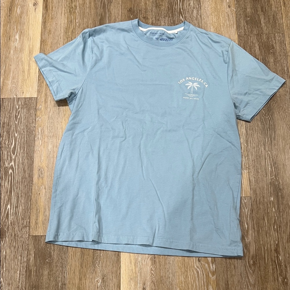 Men's Light Blue Short-Sleeve Palm Graphic Tee